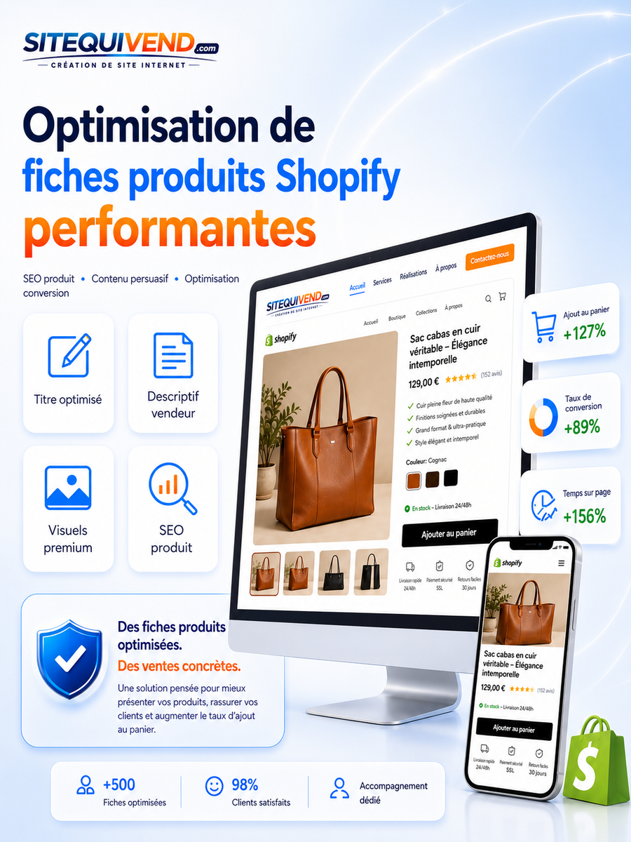 Optimisation de fiches produits Shopify