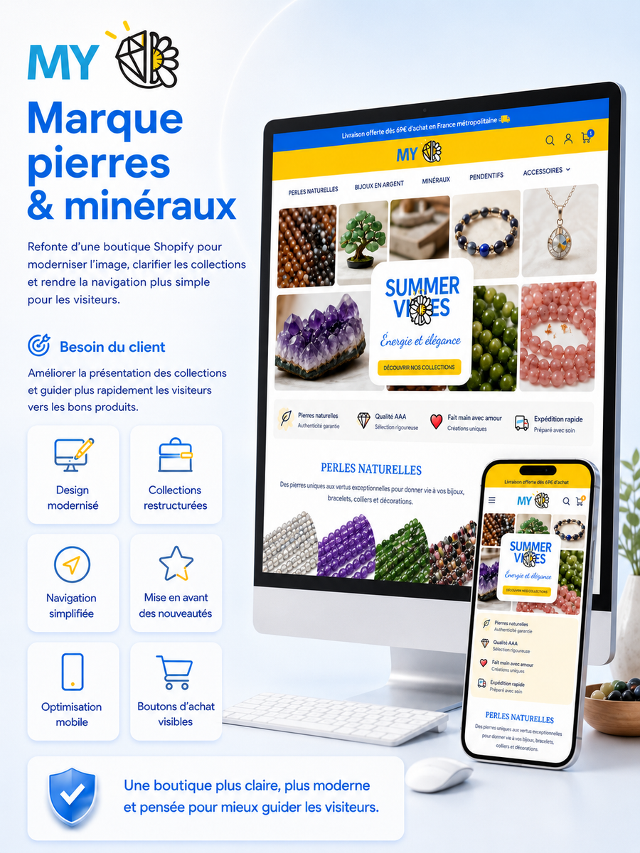 Boutique client — Marque pierres & minéraux