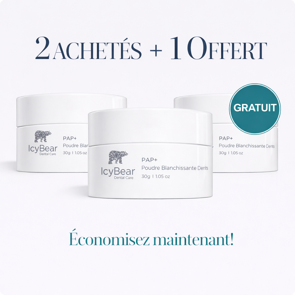 Poudre Nettoyante Dentaire Icy Bear – Sourire éclatant en seulement 5 jours !