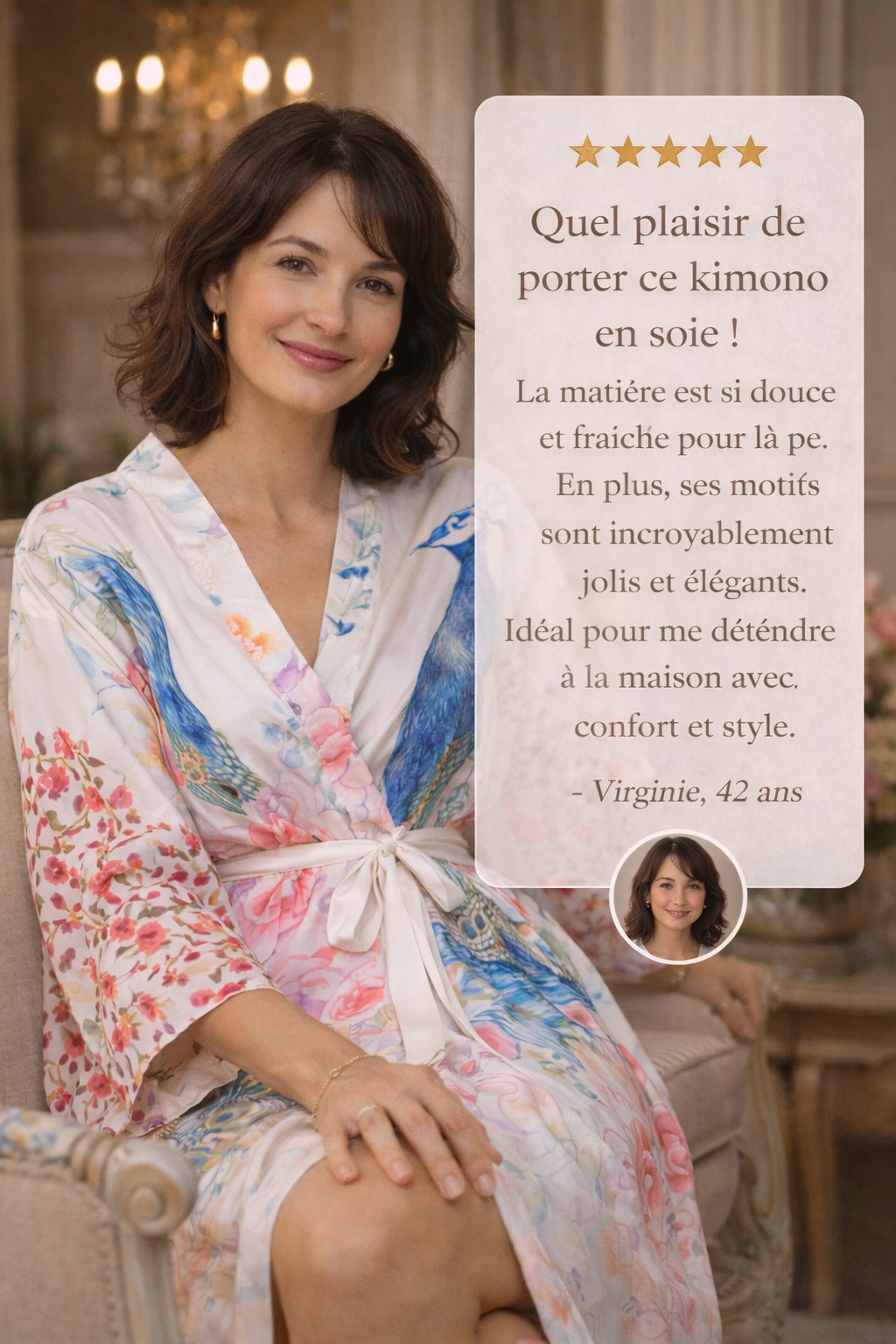 Kimono de Plage Femme Motif Paon – Élégance & Légèreté