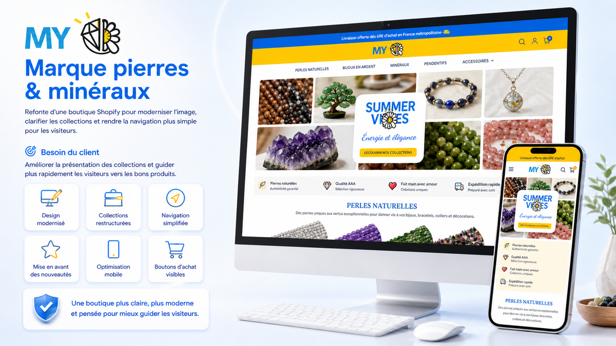 Boutique client — Marque pierres & minéraux