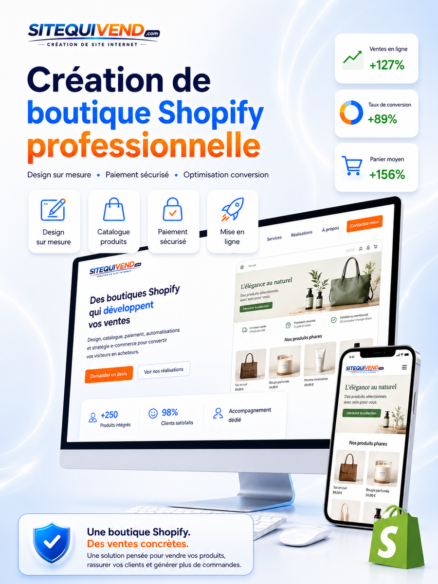 Création de boutique Shopify professionnelle