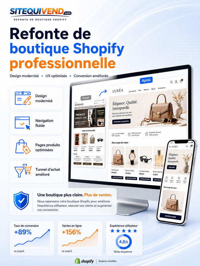 Refonte de boutique Shopify professionnelle