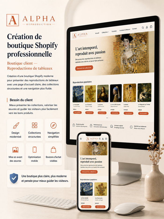 Boutique client — Reproductions de tableaux
